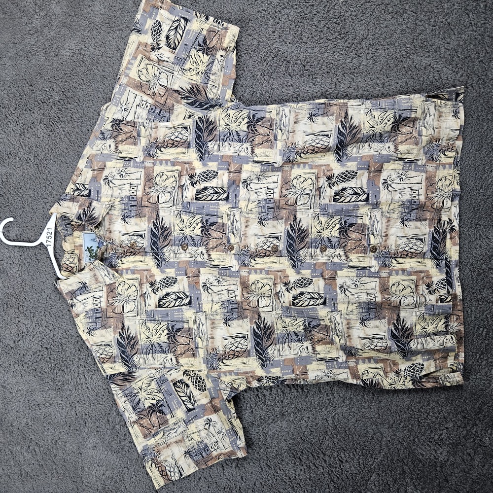 AFTCO Bluewater Mens XL Hawaiian Shirt Aloha Fishing Print Tropical